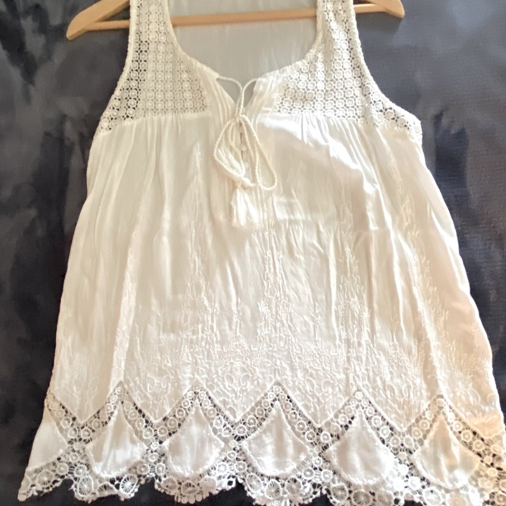 Love Stitch White eyelet lace top